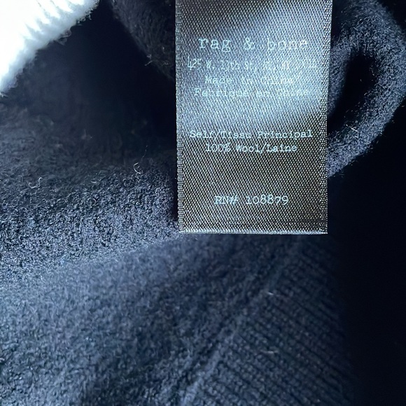 Rag&Bone Jean women’s Pamela wool sweater black/cream Size S NWT - Picture 7 of 9